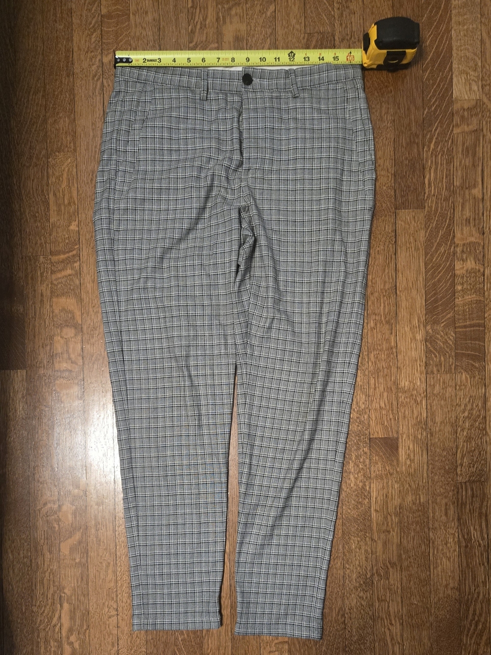 Zara Black and Gray Plaid Dress Pants